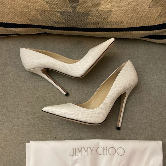 Jimmy Choo Anouk Lizard Latte Heels 36.5 NWT WOMEN PUMPS - Picture 2 of 12